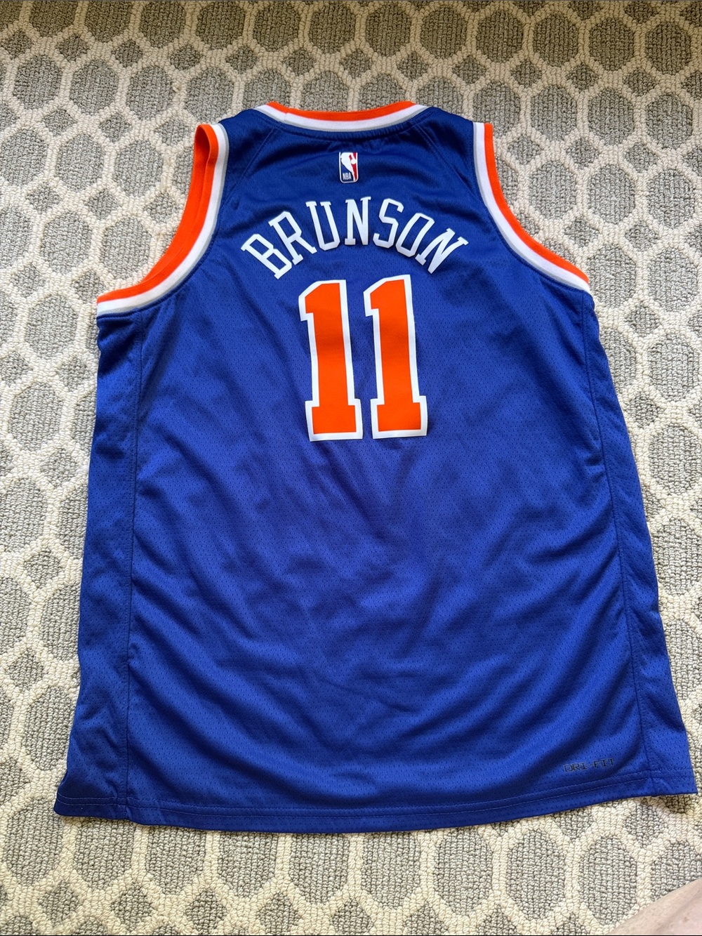 Youth New York Knicks Jalen Brunson 11 Nike Blue Swingman Jersey - Icon Edition - Picture 6 of 7